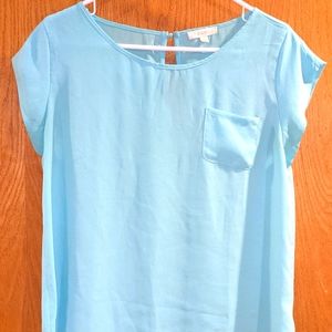 E&M mint green dressy top